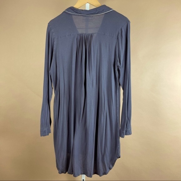 Vintage Victoria’s Secret Large Long Sleeve Longline Collared Nightgown Preppy - Picture 2 of 6